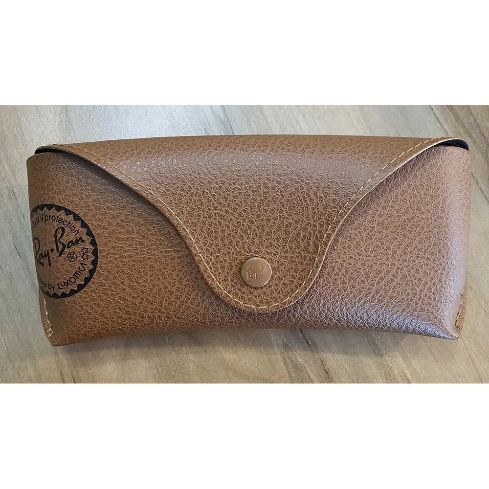 Original Ray-Ban Luxottica‎ Tan Brown Snap Sunglasses Case Only Pre-owned